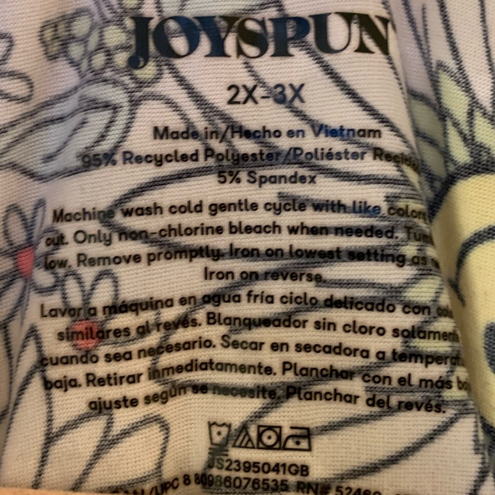 Joyspun Women's Short Sleeve Sleep Shirt Smiley Face Red Yellow Flowers 2X-3X - Picture 4 of 8